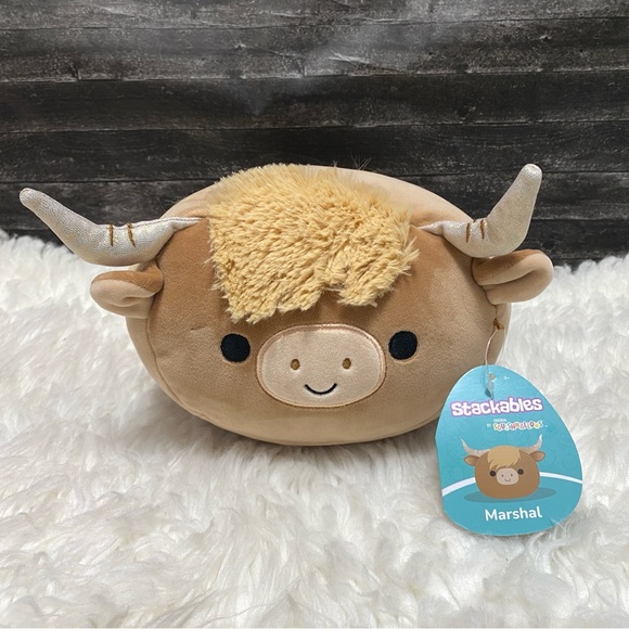 Squishmallows Other - 🆕 SQUISHMALLOWS MARSHAL THE HIGHLAND BROWN COW STACKABLE FARM ANIMAL PLUSH TOY